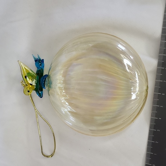 Avon Vintage Christmas ornament Irredescent Suncatcher Blue Butterfly Handblown - Picture 7 of 10